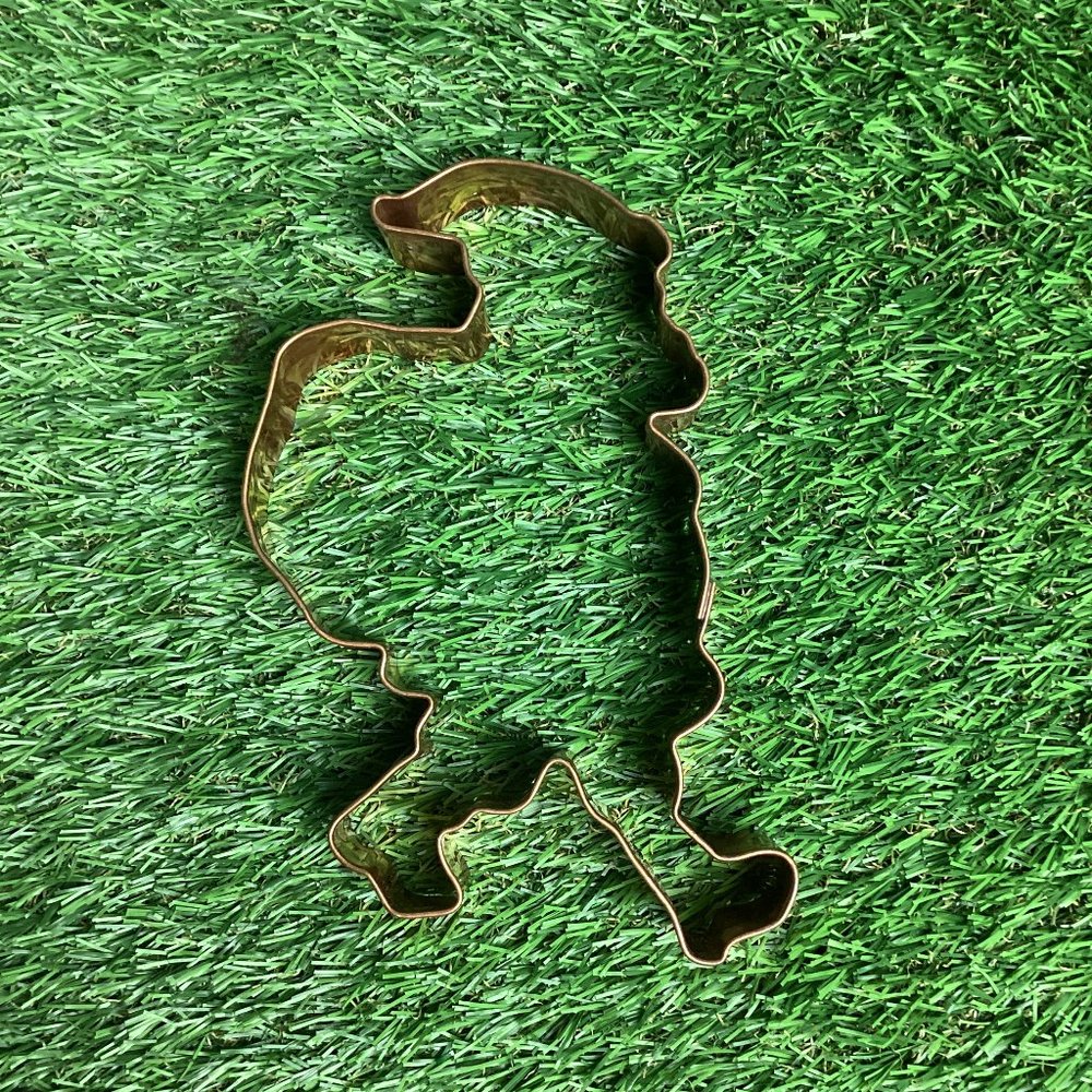 Large Solid Copper Walking Santa w/ Sack Cookie Cutter